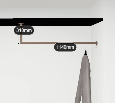 Tweedekans Garderobestang hoek Ø32