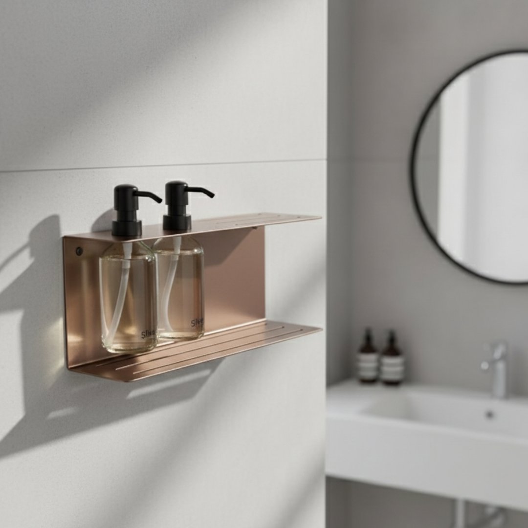 LIROdesign doucherek met zeepdispenser Bordeaux - brons