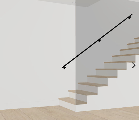 Tweedekans Trapleuning ovaal zwart