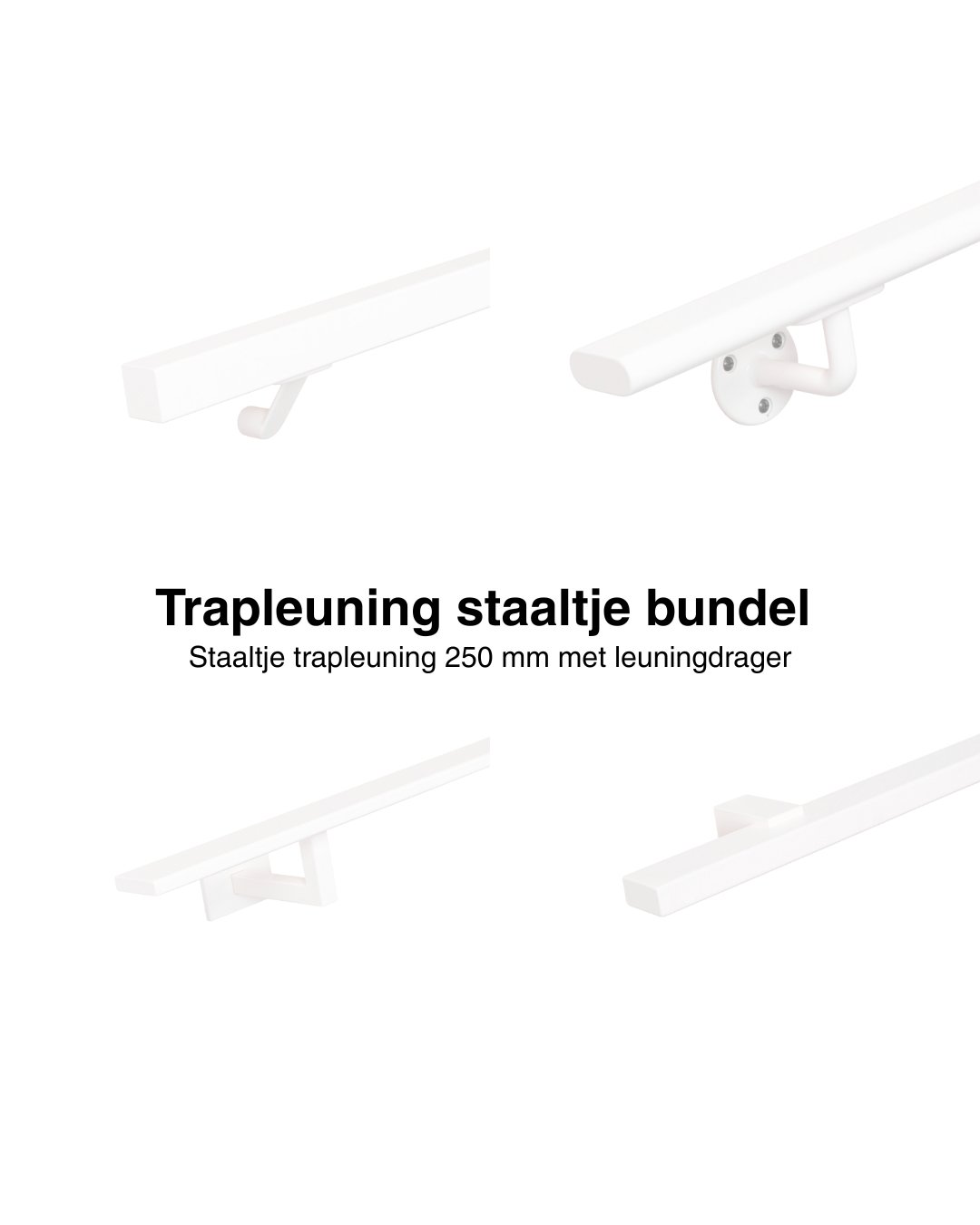 Set staaltjes trapleuningen wit afbeelding