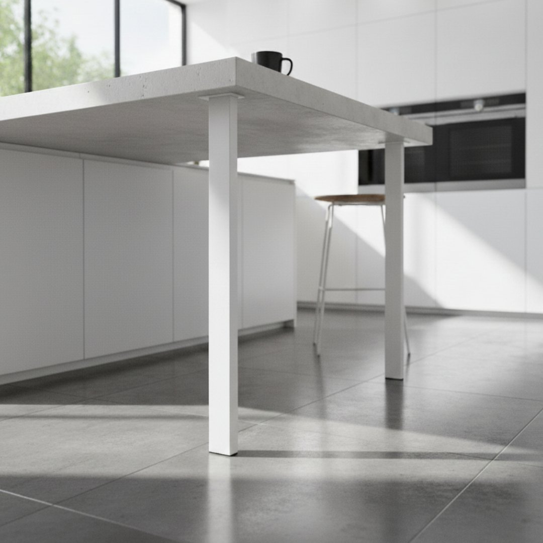 Tafelpoot wit rechthoekig