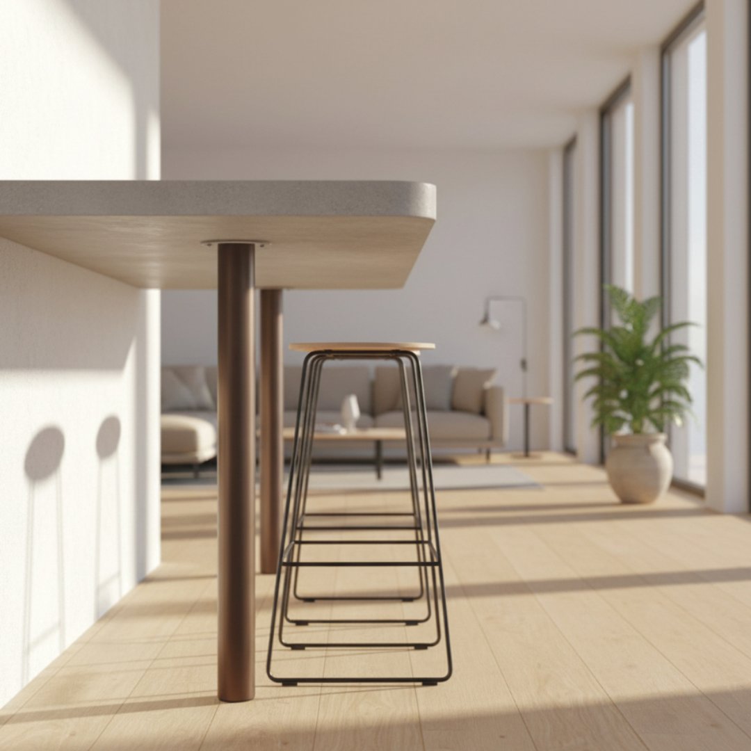 Tafelpoot brons rond