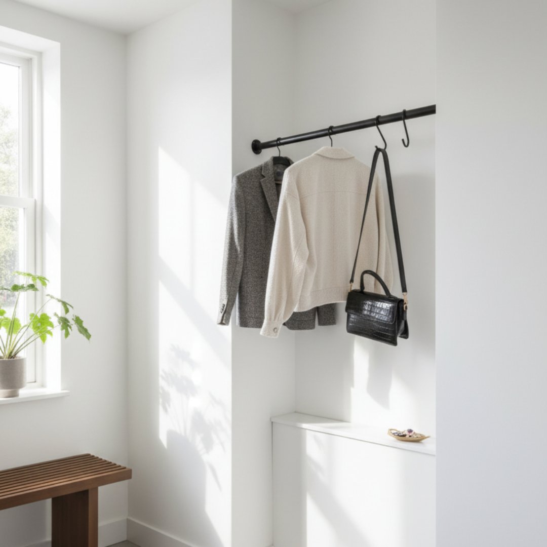 Zwarte garderobestang