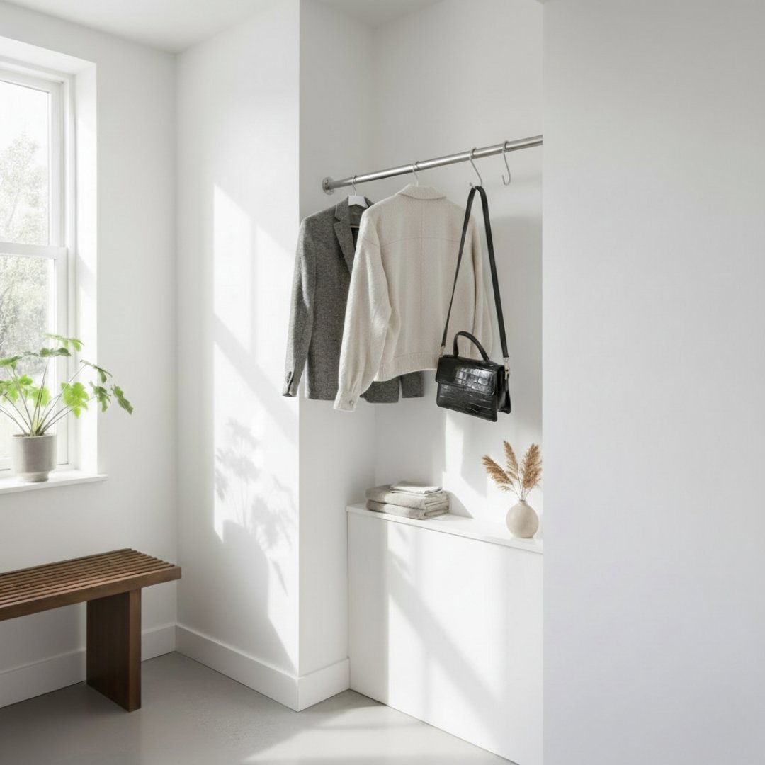 RVS garderobestang Ø25