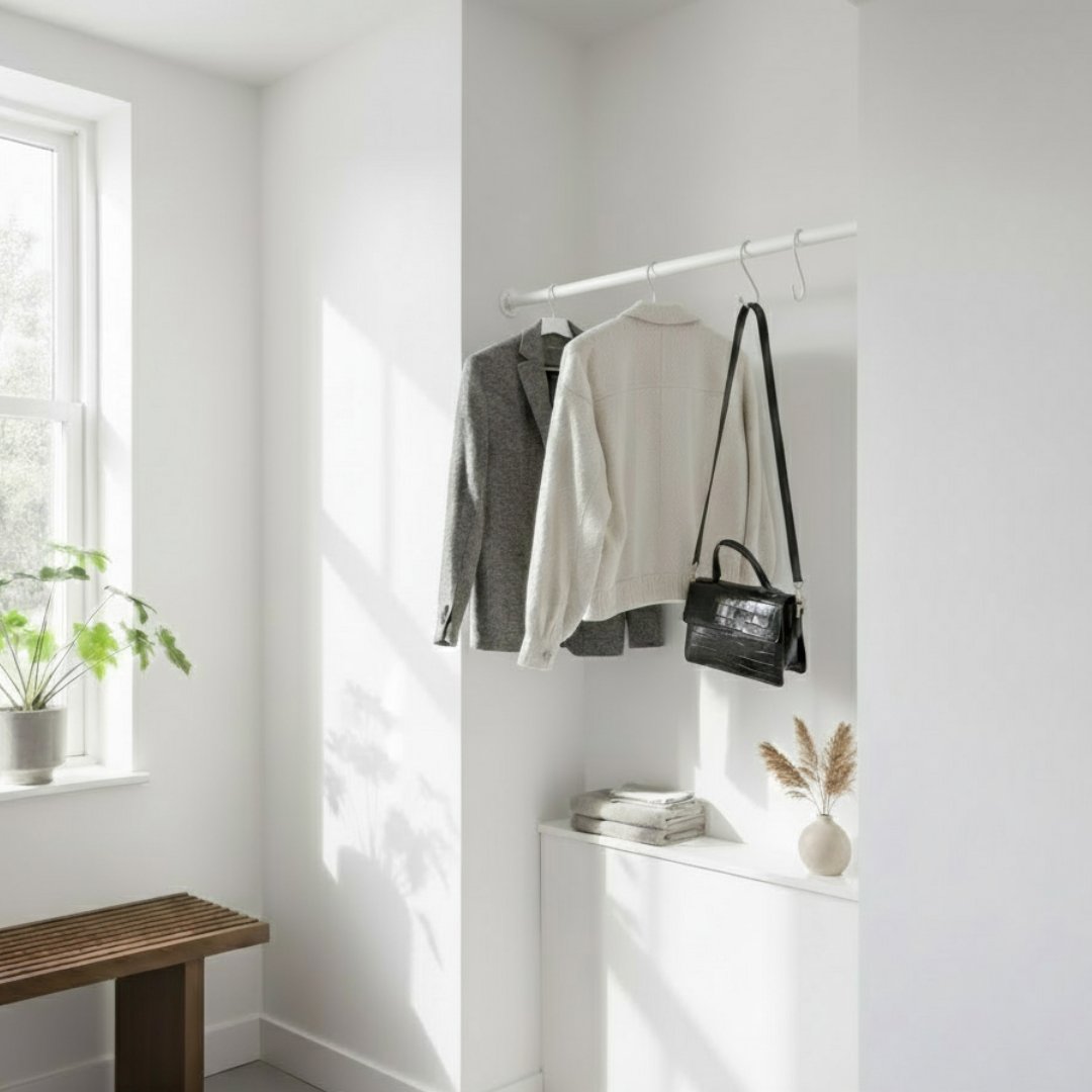 Witte garderobestang Ø32