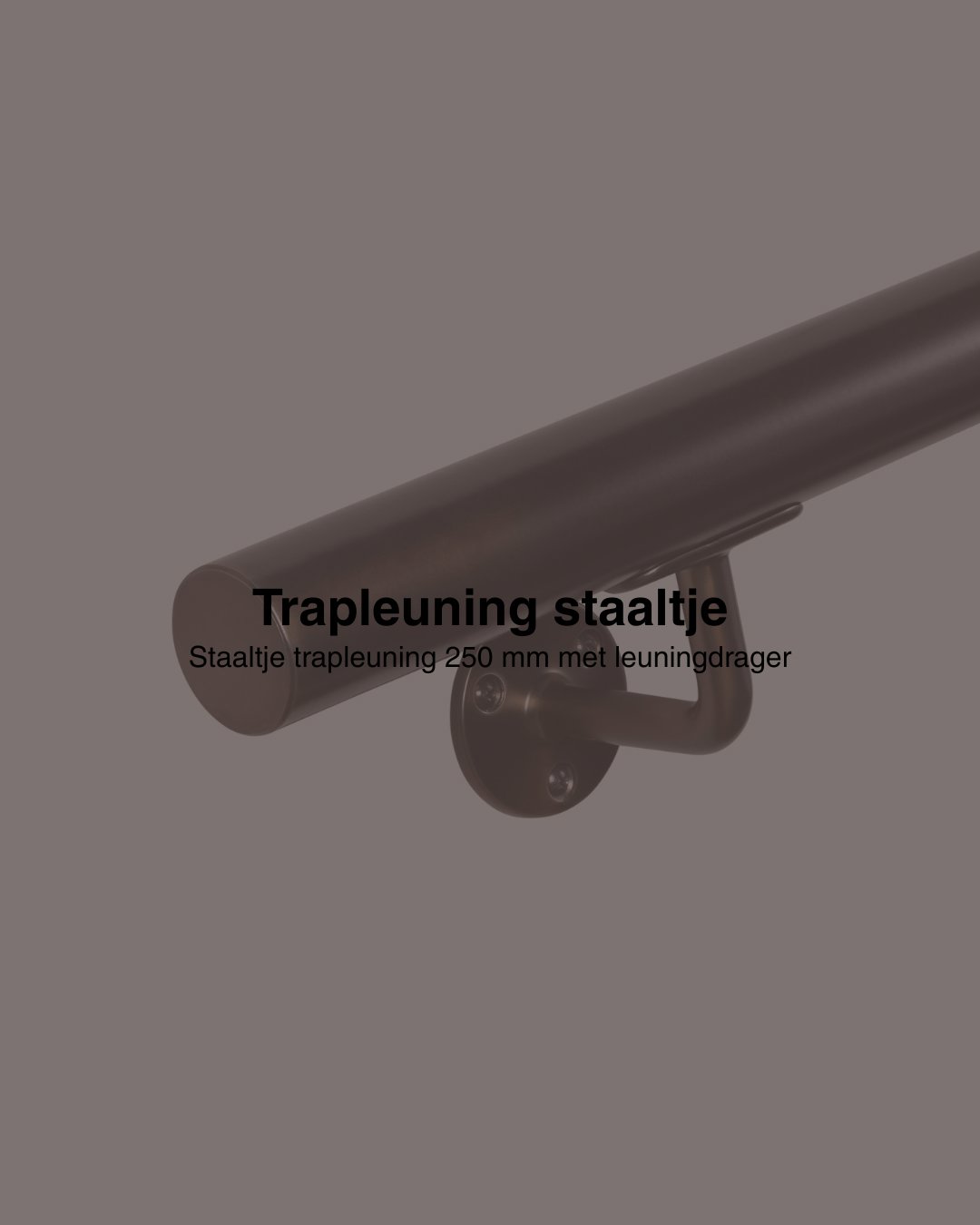 Staaltje trapleuning rond 42,2mm gun metal afbeelding