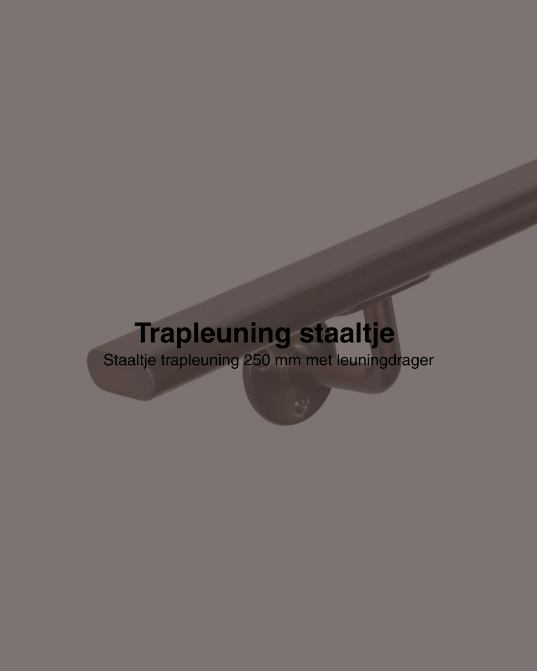 Staaltje trapleuning ovaal gun metal afbeelding