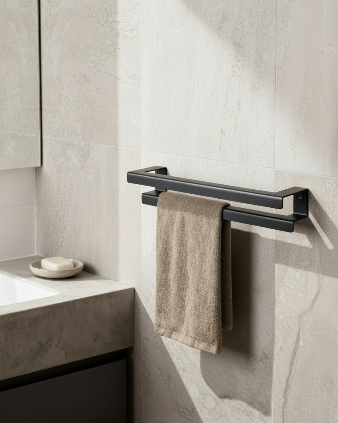 LIROdesign handdoekenrek dubbel Stockholm zwart - S