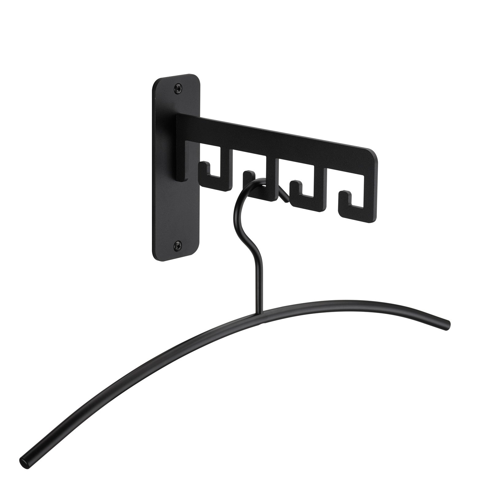 LIROdesign kapstok Barcelona - wandkapstok zwart - 4 haaks