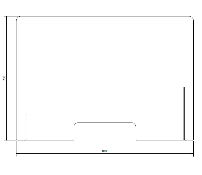 Kunststof kuchscherm 1000x700mm