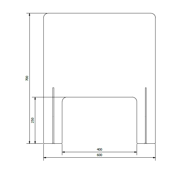 Kunststof kuchschot 600x700mm (EXTRA GROTE OPENING)