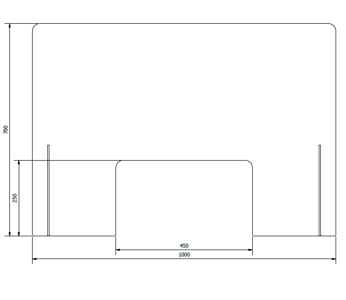Kunststof kuchschot 1000x700mm (EXTRA GROTE OPENING)