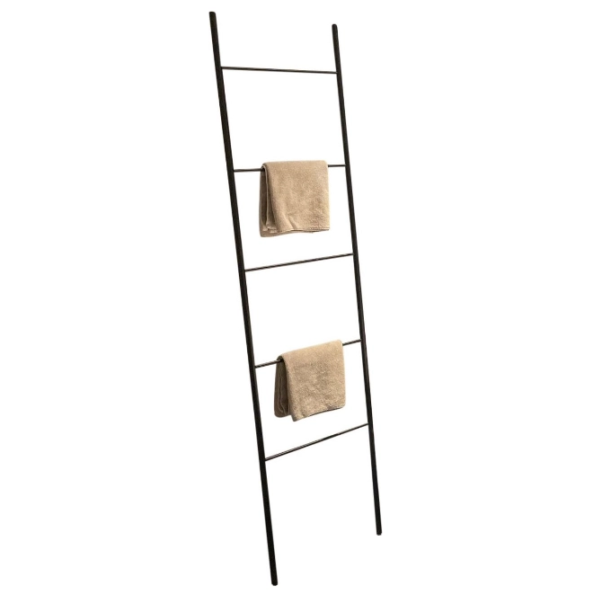LIROdesign handdoekenrek - decoratieladder Berlijn zwart
