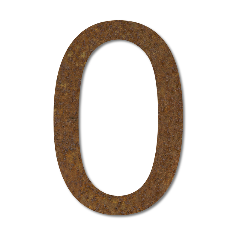 LIROdesign – Huisnummer cortenstaal 15cm – Nr. 0