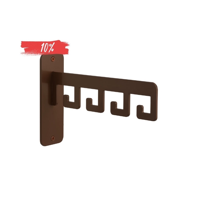 LIROdesign kapstok Barcelona - wandkapstok brons - 4 haaks