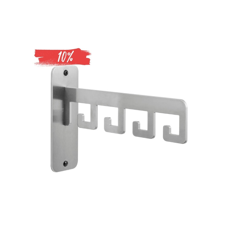 LIROdesign kapstok Barcelona - wandkapstok RVS - 4 haaks