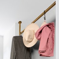 Garderobestang goud hoek Ø32