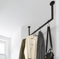 Garderobestang zwart U-vorm Ø32