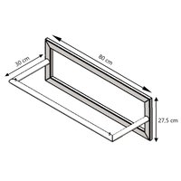 LIROdesign kapstok Berlijn - wandkapstok zwart - 80cm