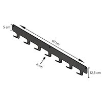 LIROdesign kapstok Valencia - wandkapstok zwart - 70 cm