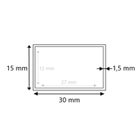 RVS  koker 30x15x1,5 geslepen