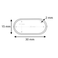 Ovale buis blank staal 30x15x2