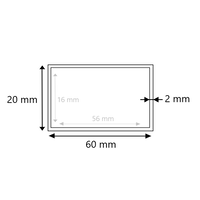 Blank stalen koker 60x20x2