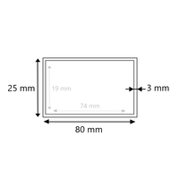 Blank stalen koker 80x25x3