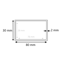Blank stalen koker 80x30x2