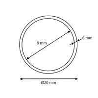 Blank stalen buis Ø20x6 naadloos