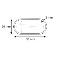 Verchroomde ovaalbuis 38x20x2