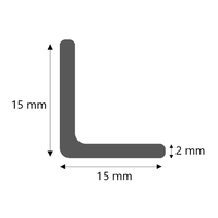 Stalen hoekprofiel koud gewalst ronde hoek 15x15x2
