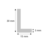 Aluminium hoekprofiel 30x15x3