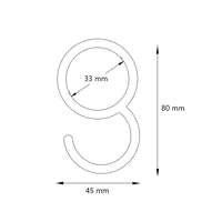 Witte garderobehaak voor buis Ø32