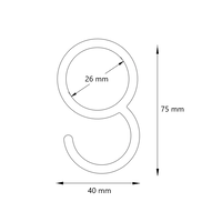 Witte garderobehaak voor buis Ø25