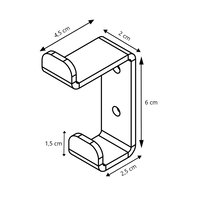 LIROdesign kapstok haak dubbel (zwart)