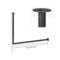 Garderobestang zwart hoek Ø32