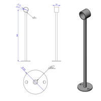 Afstandsteun wit Ø32mm (open) L=300mm