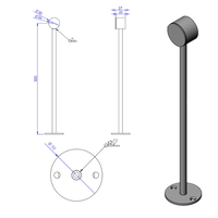 Afstandsteun wit Ø25mm (dicht) L=300mm