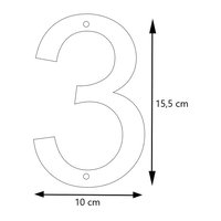 LIROdesign – Huisnummer cortenstaal 15cm – Nr. 3