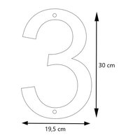 LIROdesign – Huisnummer cortenstaal 30cm – Nr. 3