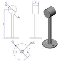 Afstandsteun RVS Ø32mm (dicht) L=130mm