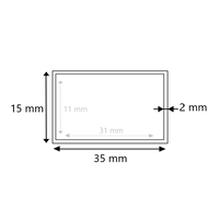 Blank stalen koker 35x15x2