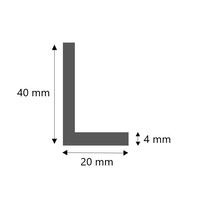 Stalen hoekprofiel koud gewalst strakke hoek 40x20x4