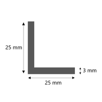 Stalen hoekprofiel koud gewalst strakke hoek 25x25x3