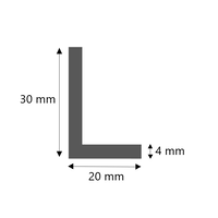 Stalen hoekprofiel koud gewalst strakke hoek 20x30x4