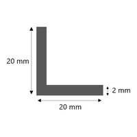 Stalen hoekprofiel koud gewalst strakke hoek 20x20x2