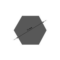 Zeskant blank staal 11 mm