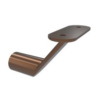 Bronzen schuine leuningdrager voor vlakke handleuning (blind)