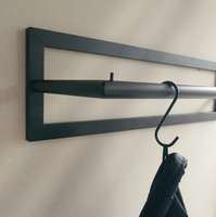 LIROdesign kapstok Berlijn - wandkapstok zwart - 80cm